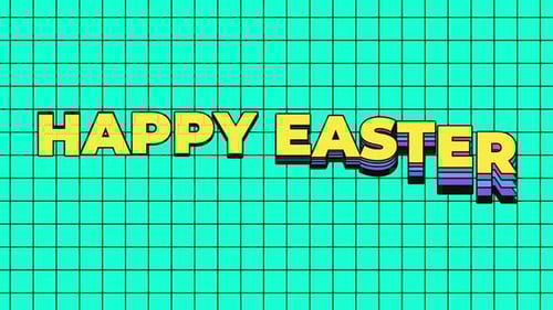 Happy Easter Glitch Text Title Animation
