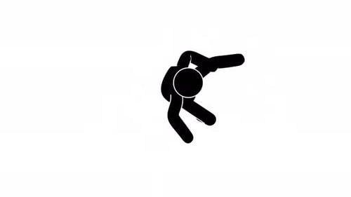 Pictogram man dances low breakdance