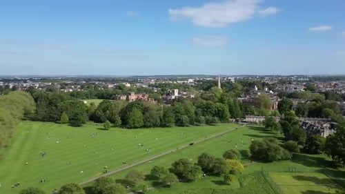 Aerial drone view of Cambridge UK