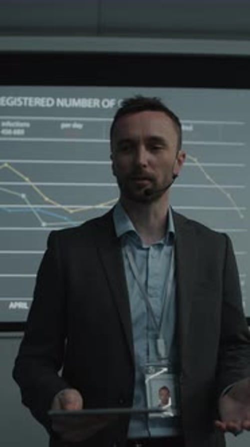 Man Giving Presentation on Data Analytics