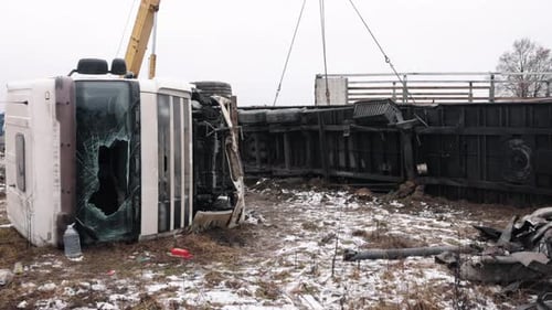 Truck Accident Road Mishap Traffic Overturn