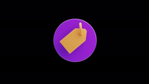 Modern Animated 3D Price Tag Icon