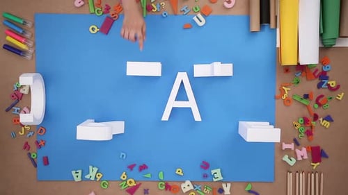 People Forming Create Word Alphabet