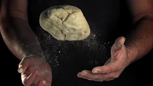 The Dough is in the Hands of the Chef, gefilmt mit einer Hochgeschwindigkeitskamera mit 1000 Bildern pro Sekunde
