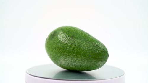 Avocado close up on white background isolated 4K
