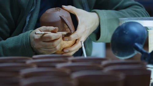 Working With Clay In Ceramic Workshop 22