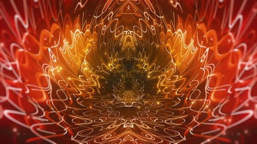 Abstract Golden Flowing Particle Loop Background