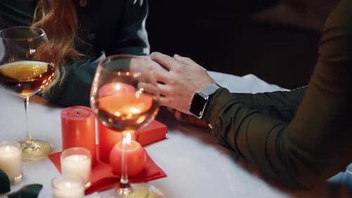 Romantic Engagement Proposal Dinner with Candlelight and Wine