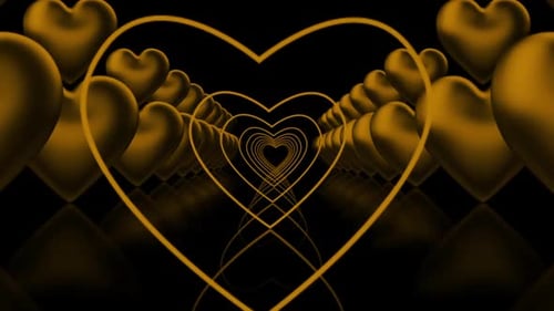 Ballon orange en forme de cœur pour la Saint-Valentin, animation en boucle