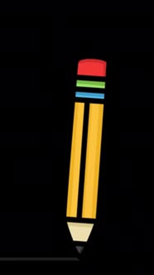 Pencil Drawing A Line On Alpha Channel Vertical