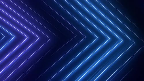 Neonblitzlichtstrukturen. High-Tech-Neon-Sci-Fi-Pfeile. Glühlinien, die von links nach rechts verlaufen.