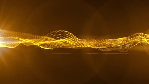 HD 3D animation. Abstract digital particles wave, Digital data network connections technology