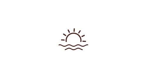 Minimalist Animated Sun Over Water Icon