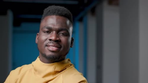 Smiling Young Adult Male Close Up Portrait