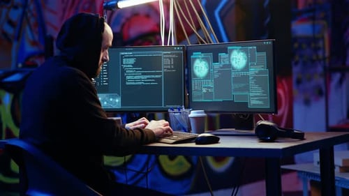 Hacker Having Burst of Joy After Getting Access Granted Past Security