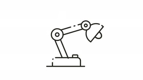 Animated Desk Lamp Icon with Light Flicker and Rotation