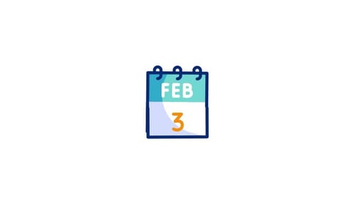 Flat Design Calendar Icon Animated Date Change