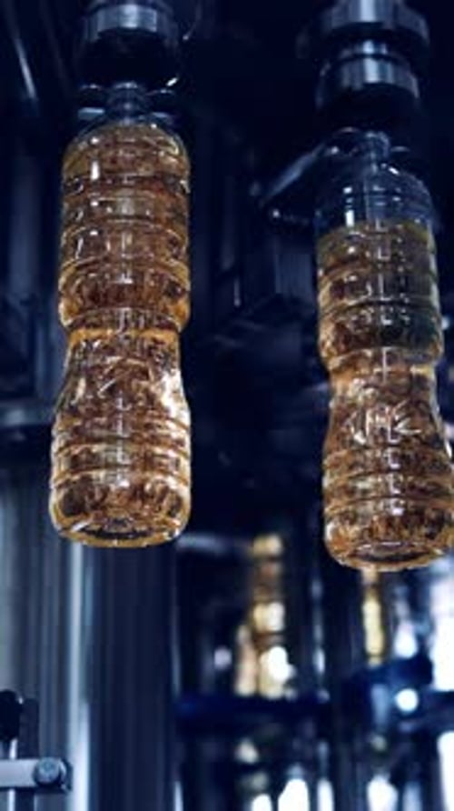 Robotic equipment in the edible oil factory.
