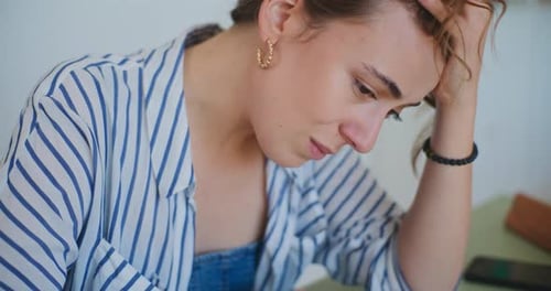 Sad Woman Reflective Thinking Portrait