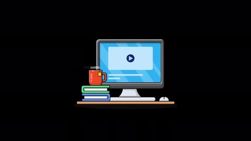Modern Animated Computer Desk for Online Learning