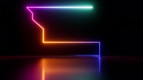 abstract background with colorful laser line glowing in the dark