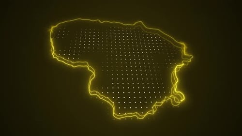 Dynamic Neon Digital Map Outline Animation