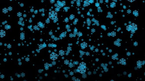 Seamlessly Looping Falling Blue Snowflakes
