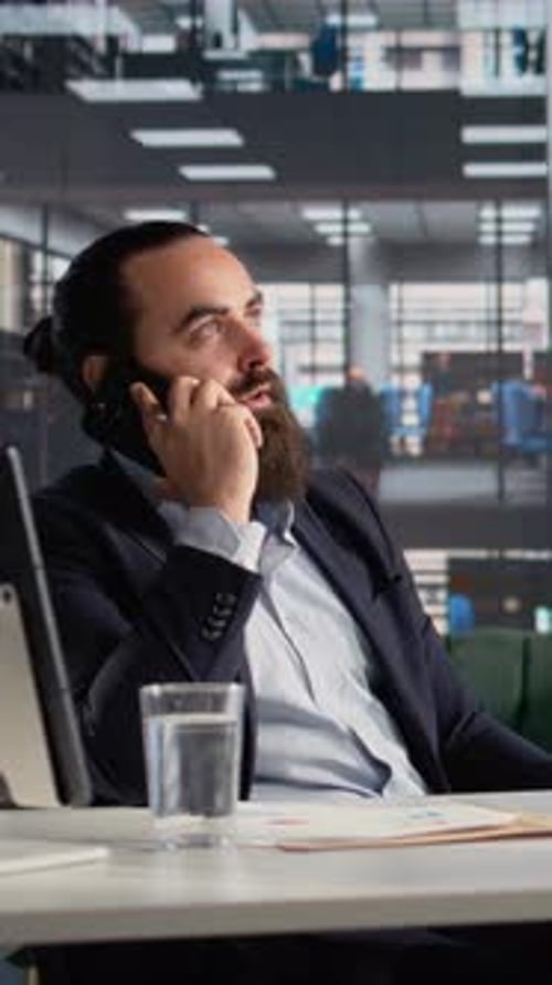 Vertical Video Business Phone Call Voice Communication Mobile Phone Teleconference