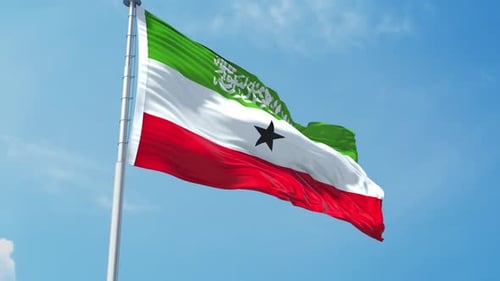 Somaliland National Flag Waving Realistic Loop Animation