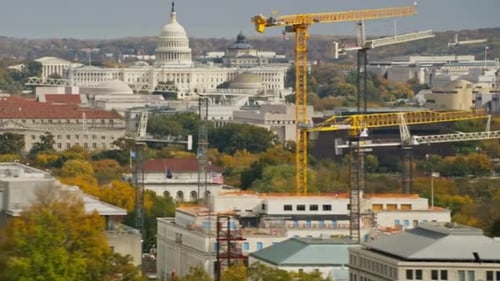 Cinematic And Beautiful View Of Washington DC Cityscape, USA
