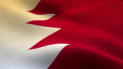 Bahrain Flag Waving Realistic Animation
