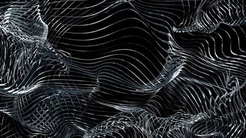 Abstract Flowing Metallic Wavy Lines Background Animation