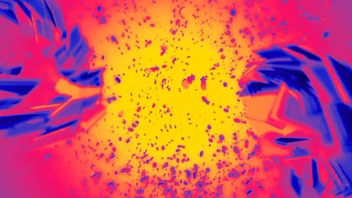 Dynamic Abstract Explosion of Geometric Shapes and Particles