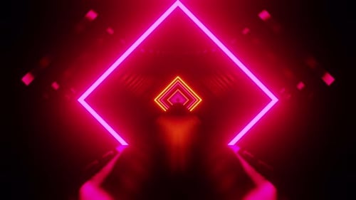 Sparky Red Rhombus Vj Tunnel Loop Background 4K