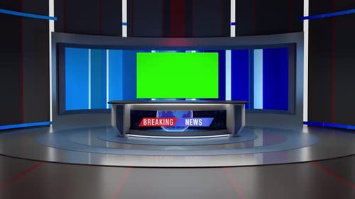 3D Virtual News Studio Ab005 Background Loop