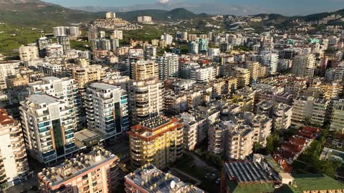 Panorama Of The Buildings On The Coastline City Alanya Turkey