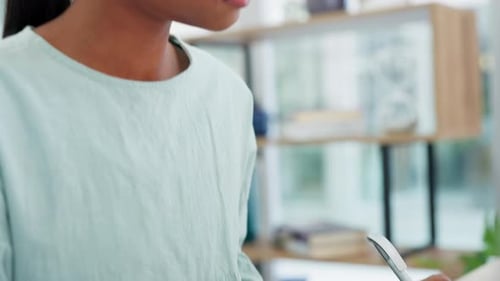 Young Woman Thinking and Writing Indoors