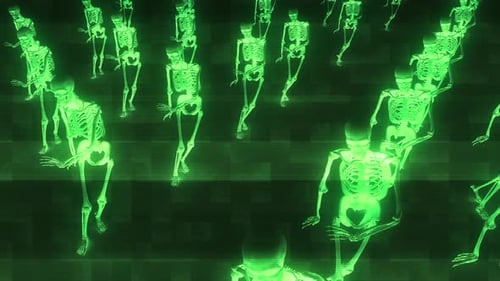 Skeletons Dancing With Glitches Loop