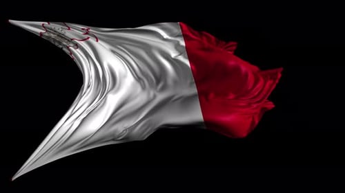 Waving Flag of Malta Realistic Looping Animation