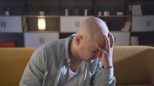 Anxious and depressed man.