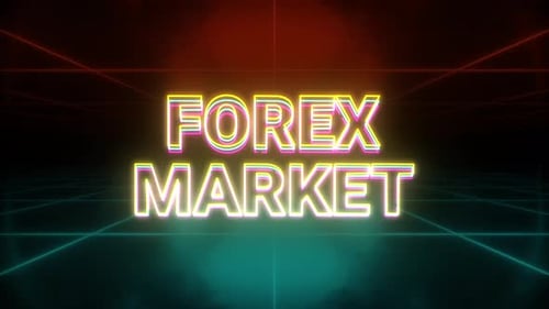 Forex-Markt-Animation im Retro-Hintergrund
