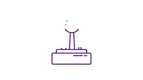 Minimalist Line Art Drawing Animation of a Retro Joystick