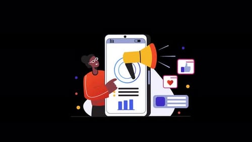 Animated Flat Design Illustration for Digital Marketing Promotion