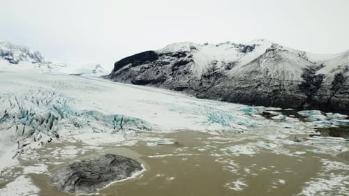 Svinafellsjokull Glacier's Rugged Ice and Meltwater Lagoon