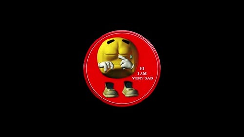 New Sad 3d Emoji With Text Background Loop Animation V7