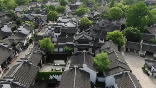Aerial View of Huishan Old Town in Wuxi Jiangxu Province China