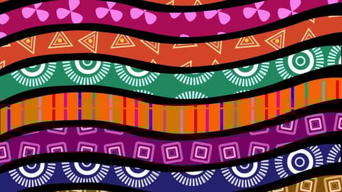 Африканский узор фона, абстрактная анимация африканского узора, африканский бесшовный узор