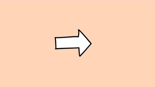 animated 2d directional arrow on peach background