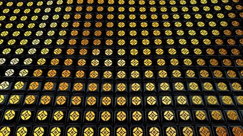 Golden Geometric Light Grid Pattern Motion Background Loop