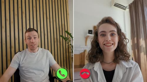 Online Call Between Two Participants on Video Conferencing Platform